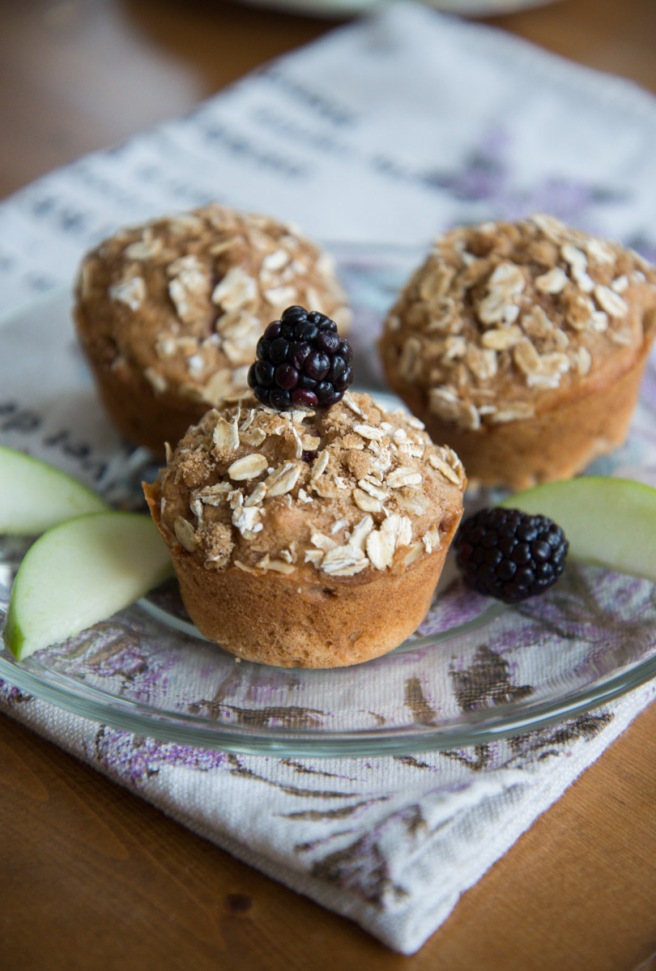 Blackberry Apple Streusel Muffins