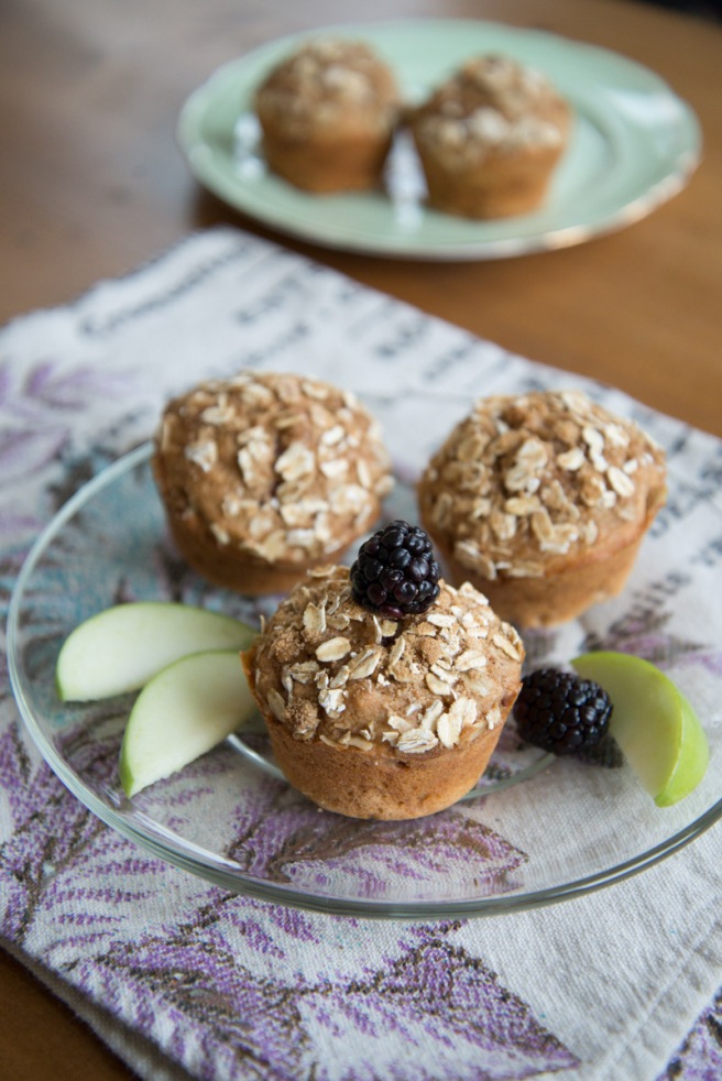 Blackberry Apple Streusel Muffins